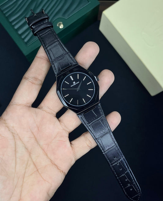 UP Ultra Slim Leather Strap Watch