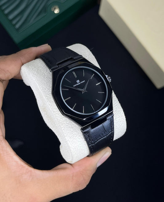 UP Ultra Slim Leather Strap Watch