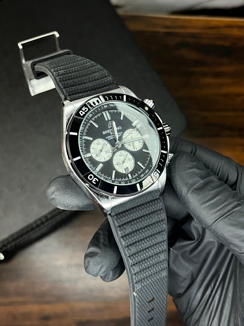 BREITLING 1884 Chronometer - Rubber Strap - Black