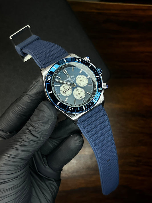 BREITLING 1884 Chronometer - Rubber Strap - Blue